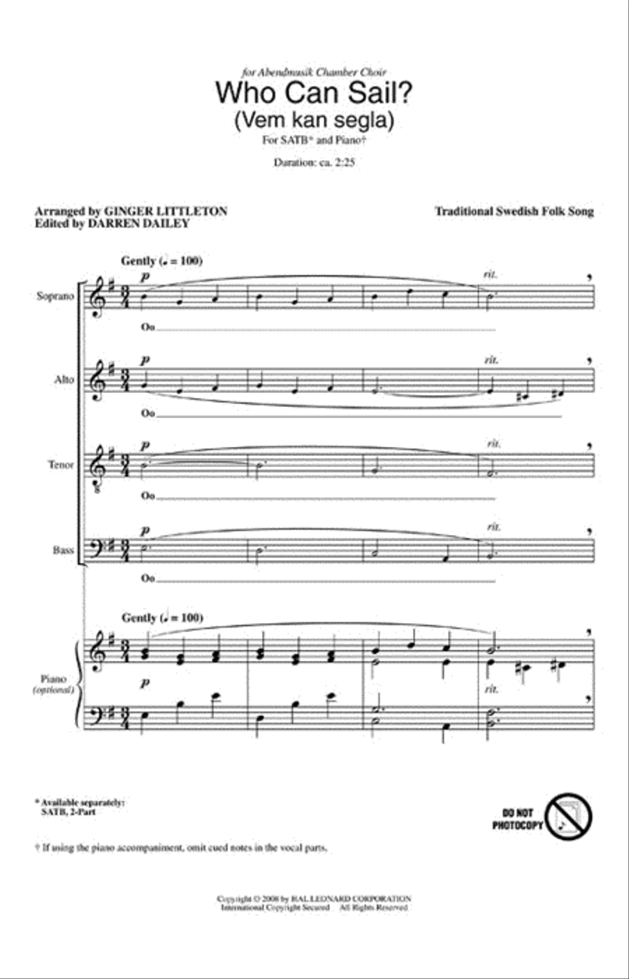 Who Can Sail? Who Can Sail? 4-Part scores gallery preview page 2