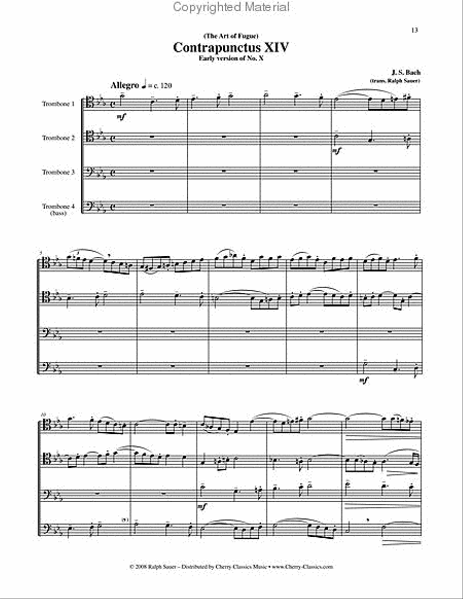 Art of Fugue, BWV 1080 Volume 4 4-Part scores gallery preview page 4