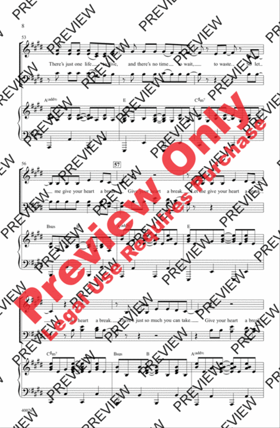 Give Your Heart a Break 4-Part scores gallery preview page 8