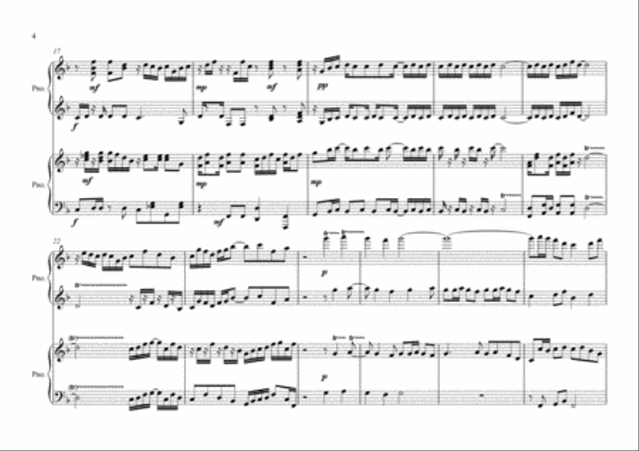 Variations on Hokkien Folk Songs 1 Piano, 4-Hands scores gallery preview page 4
