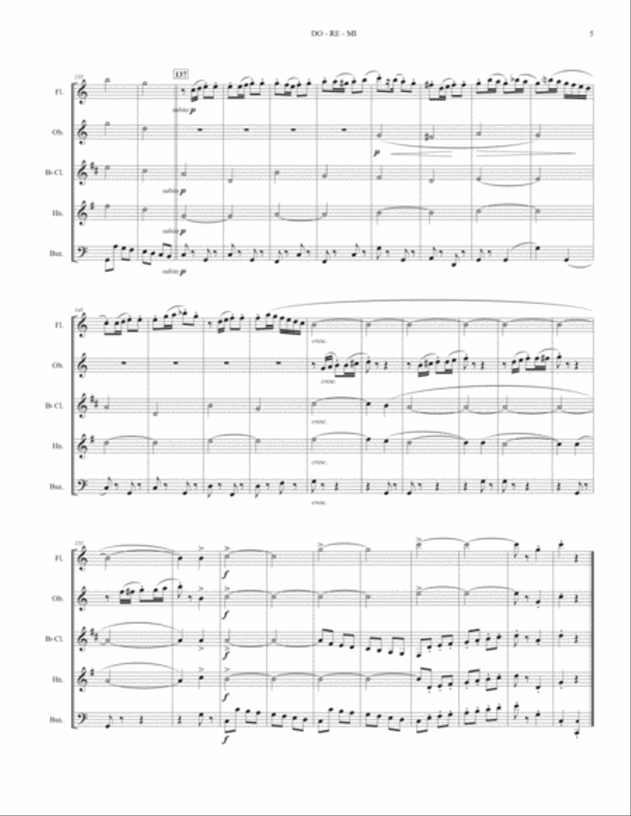 Do-Re-Mi Woodwind Quintet scores gallery preview page 6