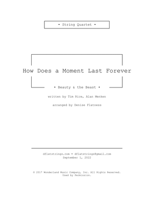 Book cover for How Does A Moment Last Forever