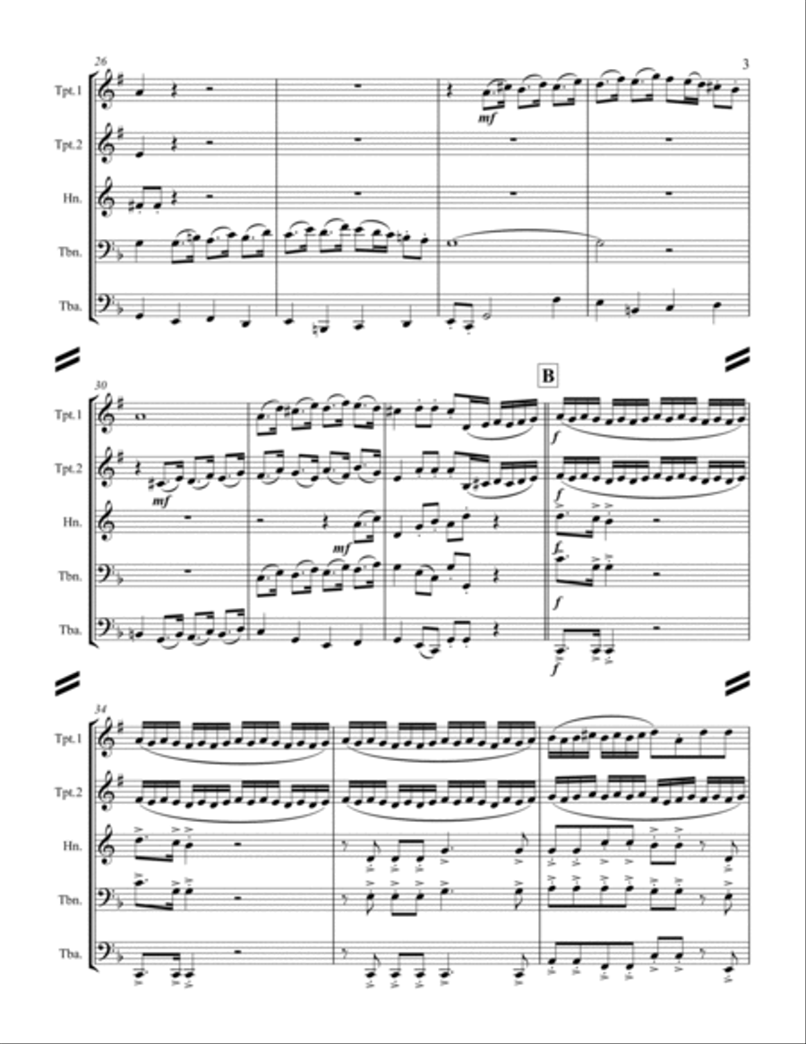 Handel - For Unto Us a Child is Born from Messiah (for Brass Quintet) Brass Quintet scores gallery preview page 4