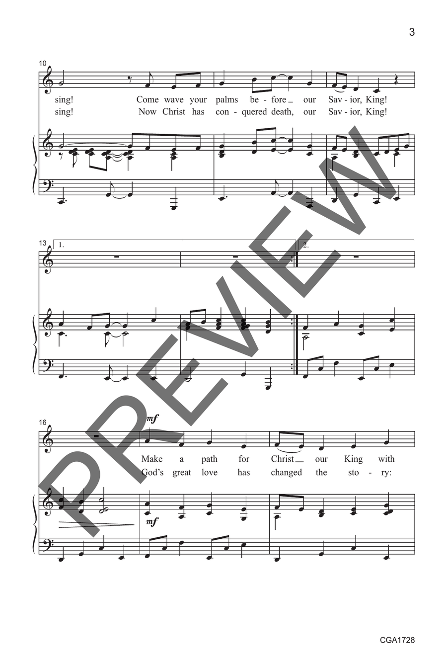 Savior, King!: An Introit for Palm Sunday & Easter (Unison) Unison Choir scores gallery preview page 3