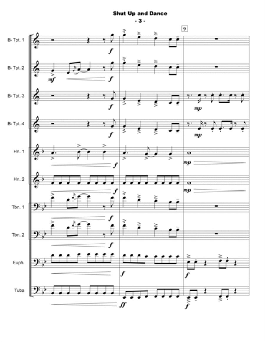 Shut Up And Dance Shut Up And Dance Brass Ensemble scores gallery preview page 4