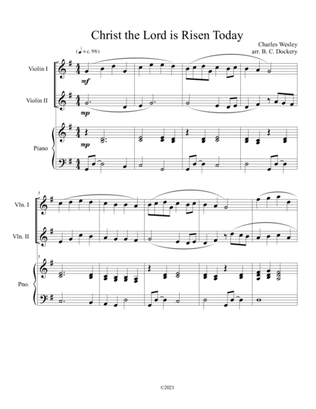 Book cover for Christ the Lord is Risen Today (violin duet) with optional piano accompaniment