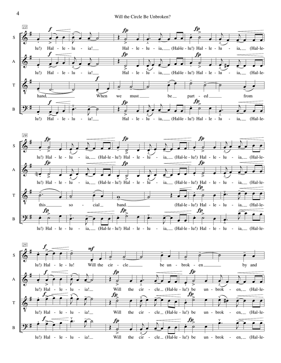 Will the Circle Be Unbroken? 4-Part scores gallery preview page 4