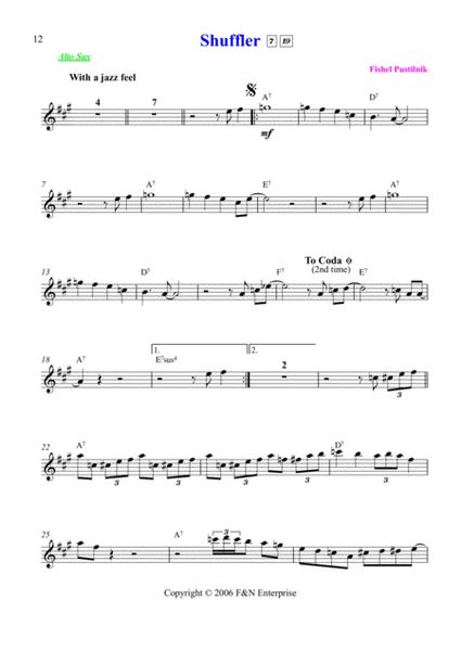 "Shuffler" for Alto Sax from CD "Sax Paradise"-Video image number null