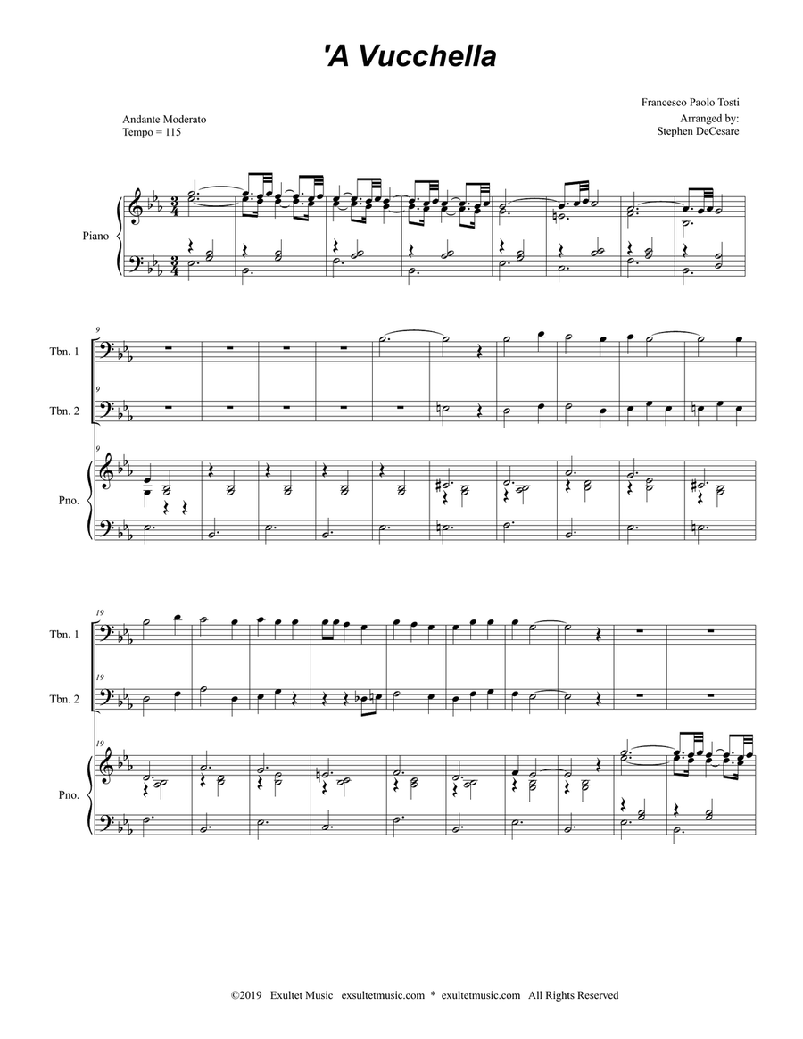A Vucchella (Trombone Duet) Trombone Duet scores gallery preview page 2