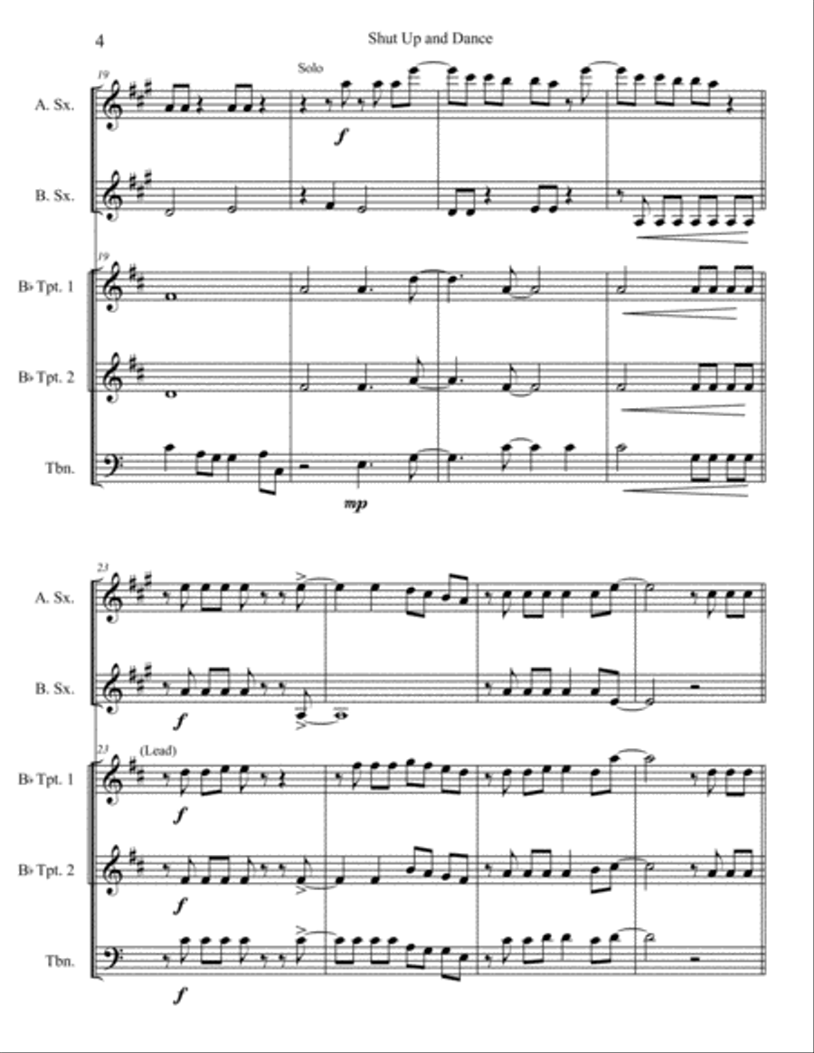 Shut Up And Dance Small Ensemble scores gallery preview page 5