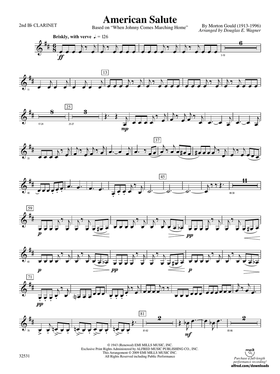 American Salute: 2nd B-flat Clarinet