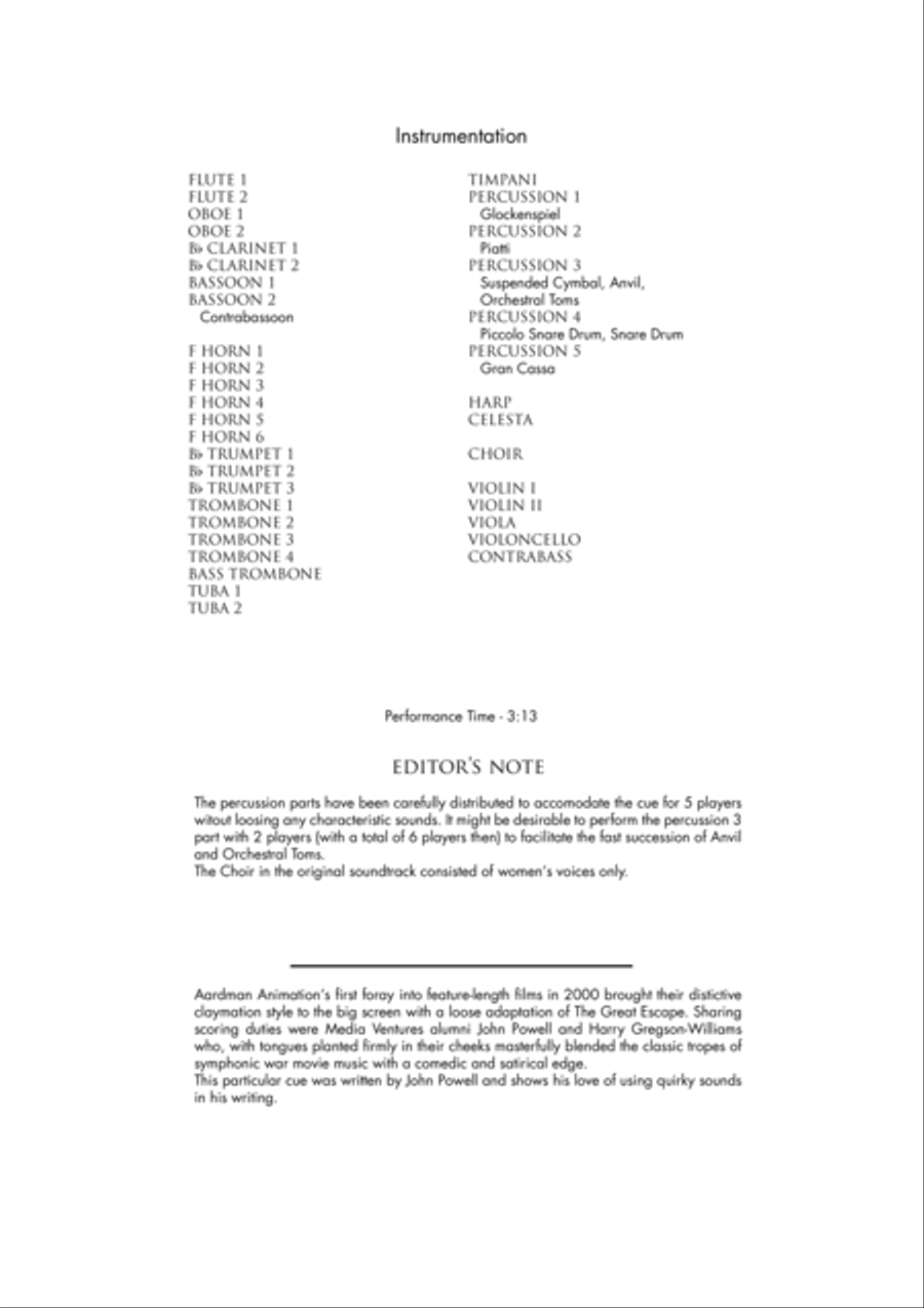 Chicken Run - Main Title Escape Montage Full Orchestra scores gallery preview page 2