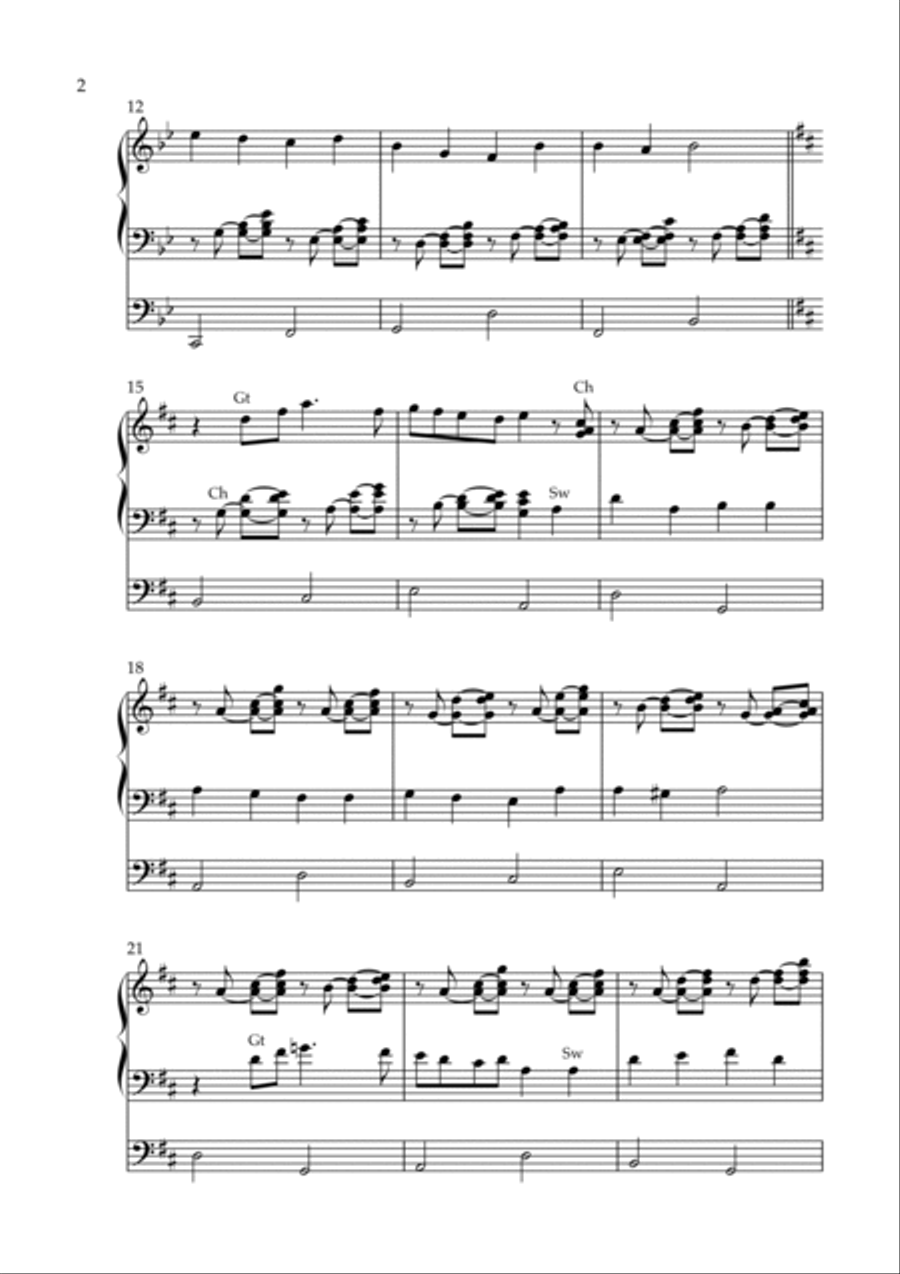 Meditation on Winchester New, Op. 207 (Organ Solo) by Vidas Pinkevicius Organ Solo scores gallery preview page 2