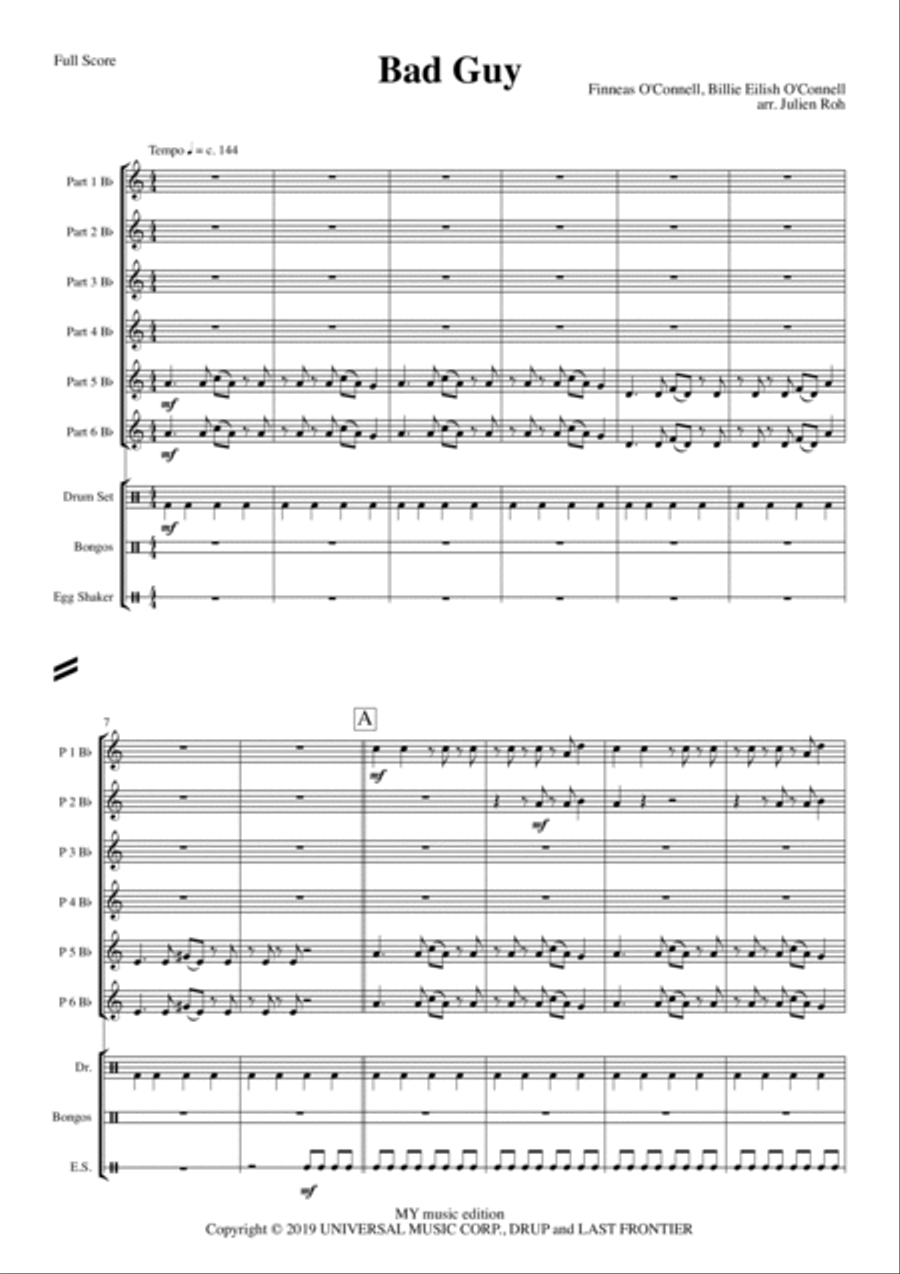 Bad Guy Concert Band scores gallery preview page 1
