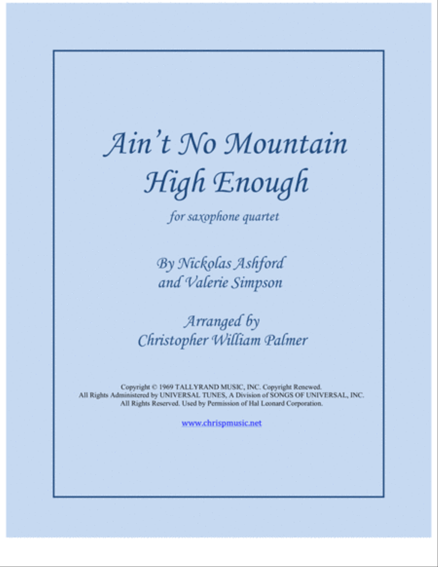 Ain't No Mountain High Enough Woodwind Quartet scores gallery preview page 1