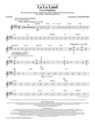 La La Land: Choral Highlights (arr. Mark Brymer) - Guitar