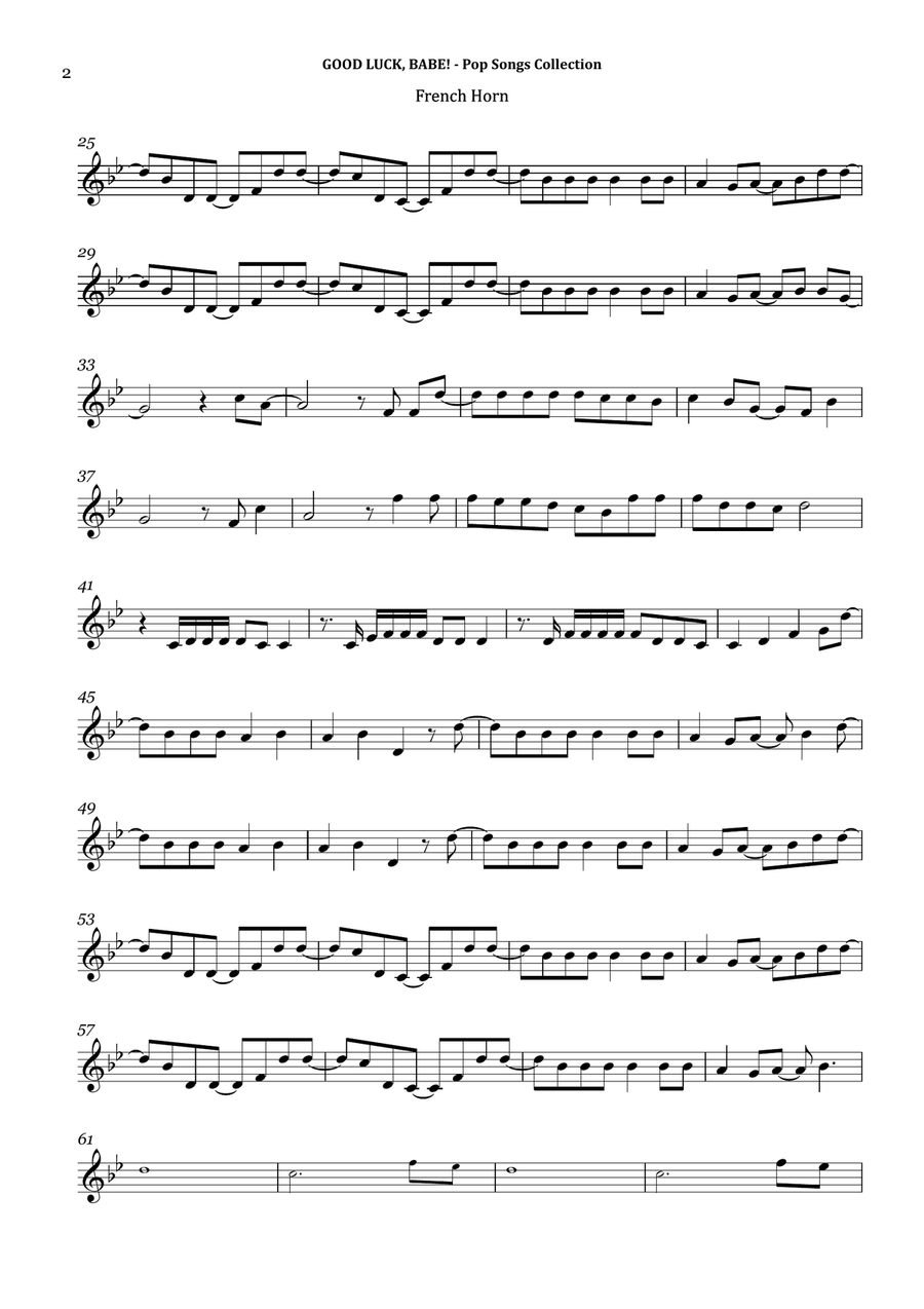 Good Luck, Babe! Horn Solo scores gallery preview page 2
