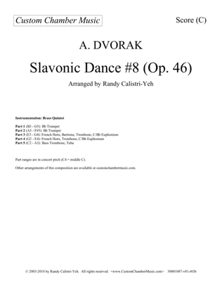 Dvorak Slavonic Dance #8 (brass quintet)