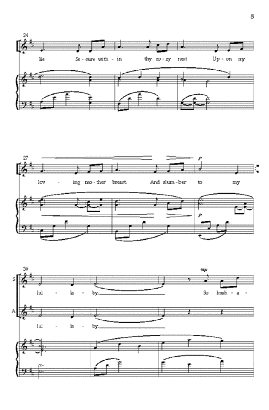 A Lullaby (Vocal Score) Divisi scores gallery preview page 4