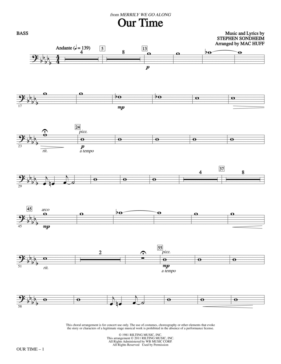 Our Time - Bass Our Time - Bass Choir scores gallery preview page 1