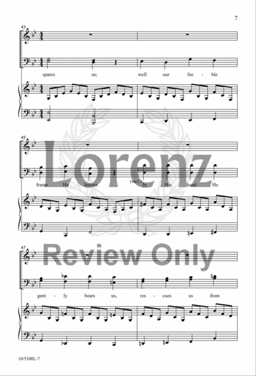 Praise, My Soul, the King of Heaven 4-Part scores gallery preview page 5