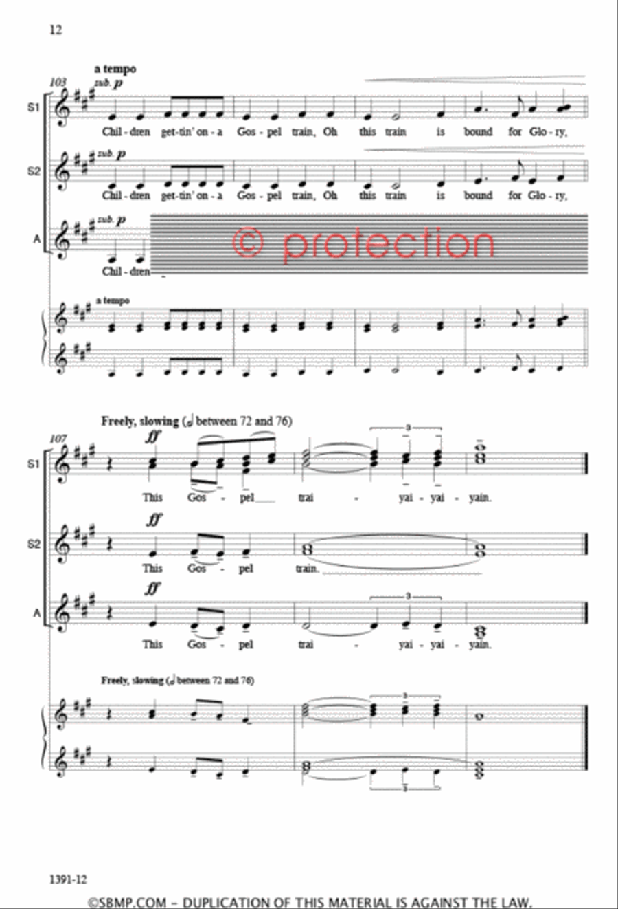 Gospel Train - SSA Octavo SSA scores gallery preview page 11