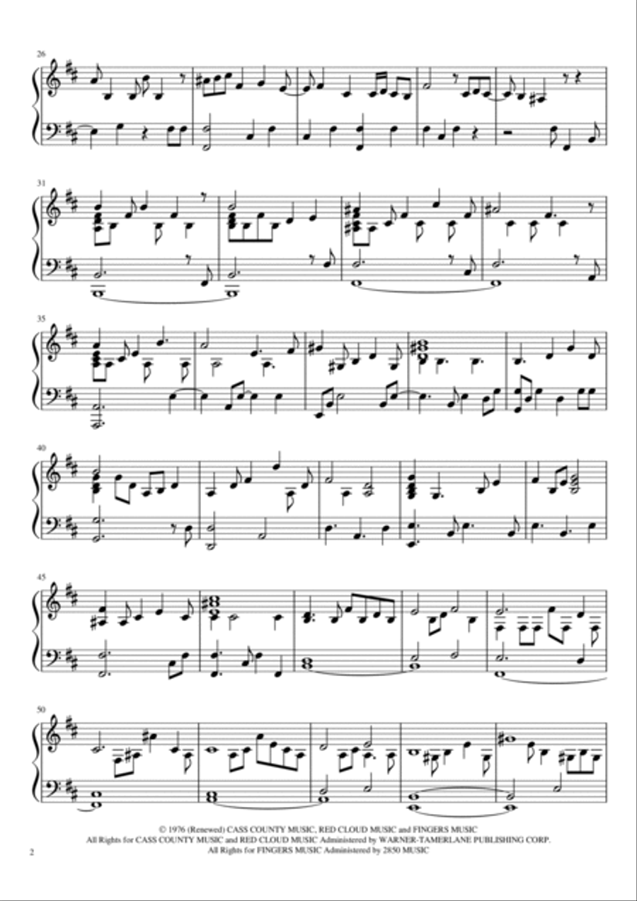 Hotel California Piano Solo scores gallery preview page 2