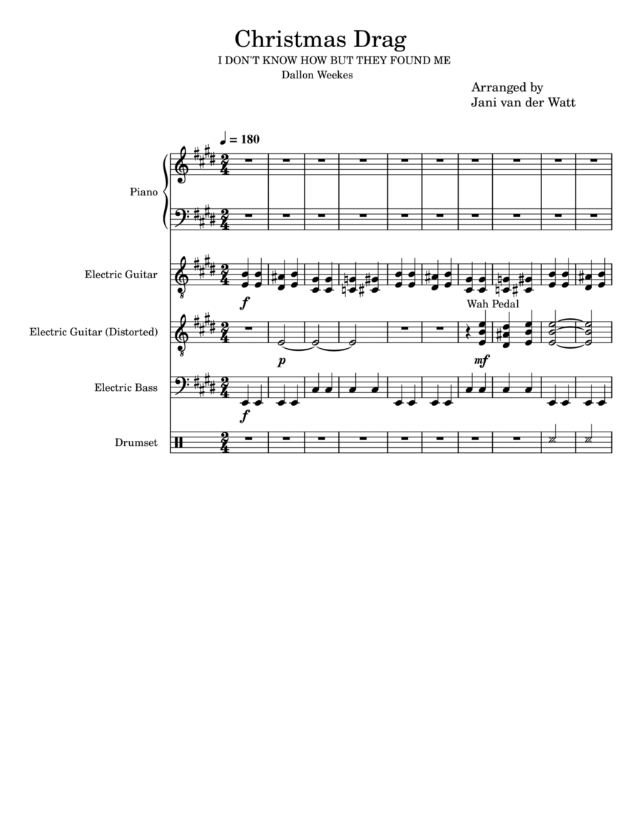 Christmas Drag Small Ensemble scores gallery preview page 1
