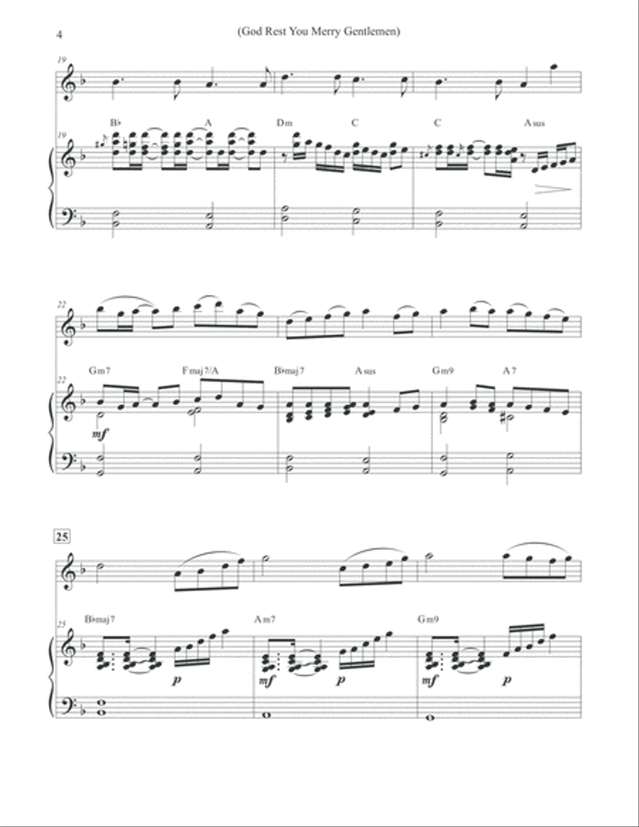 God Rest You Merry Gentlemen - Christmas Violin Violin Solo scores gallery preview page 4
