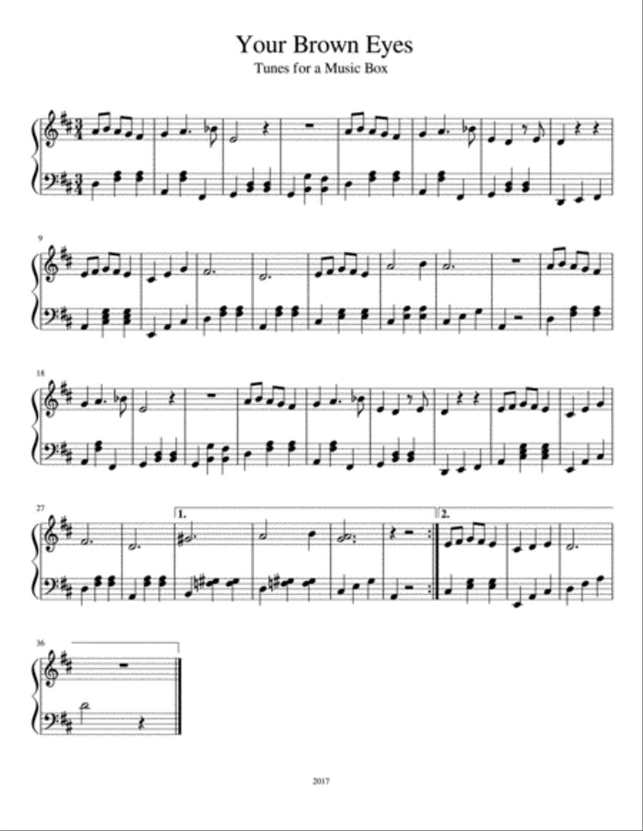 Tunes for a Music Box Tunes for a Music Box Piano Solo scores gallery preview page 5