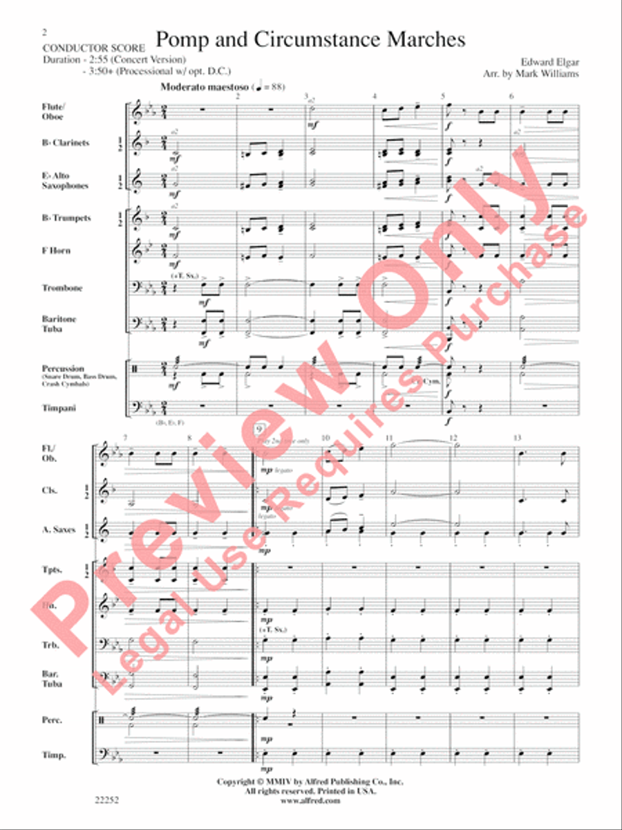 Pomp and Circumstance Marches Concert Band scores gallery preview page 3