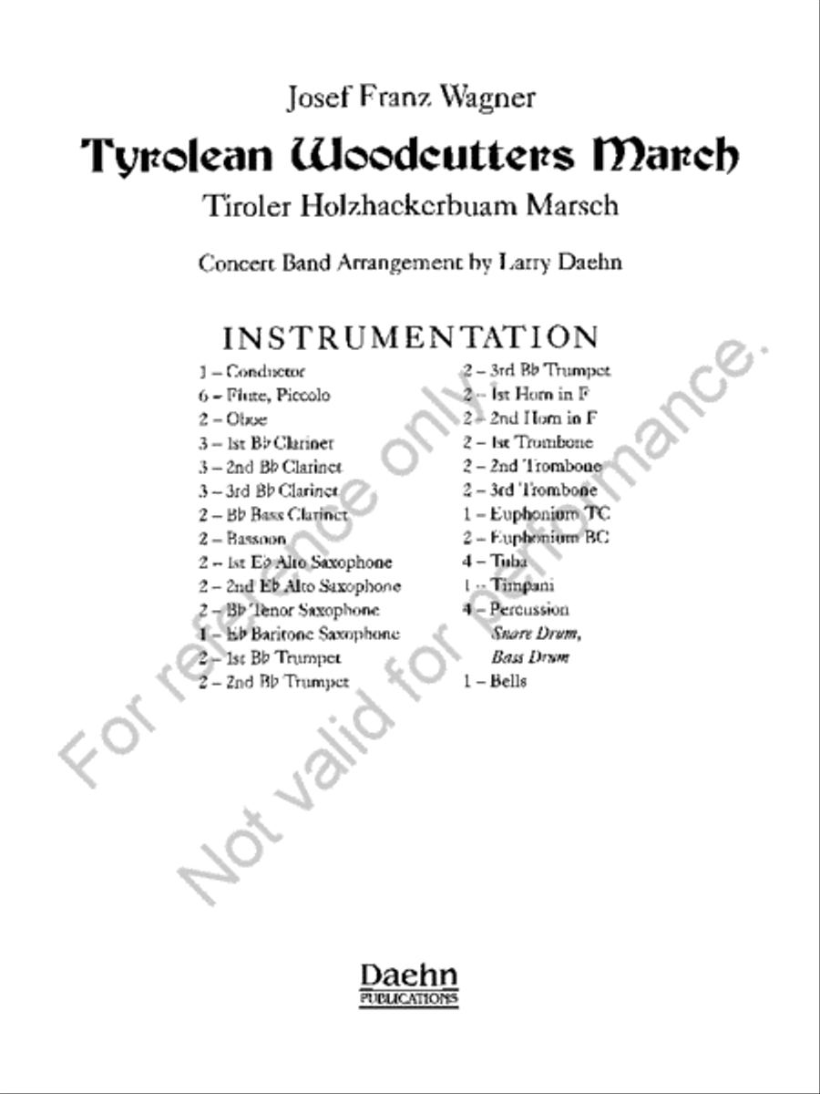 Tyrolean Woodcutters March Concert Band scores gallery preview page 2