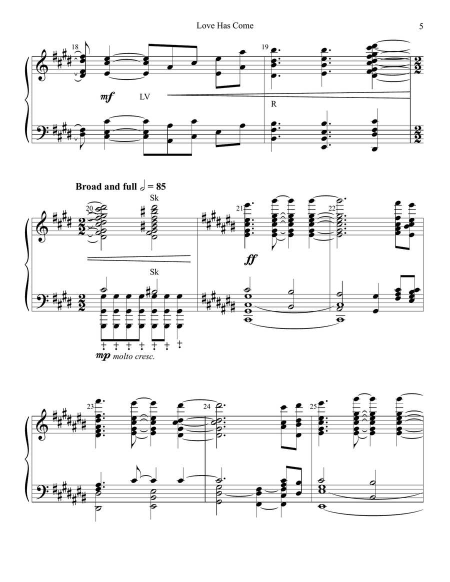 Love Has Come Handbell Choir scores gallery preview page 5