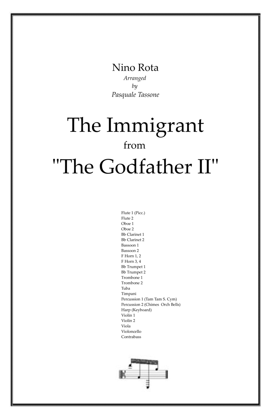 The Immigrant Full Orchestra scores gallery preview page 1
