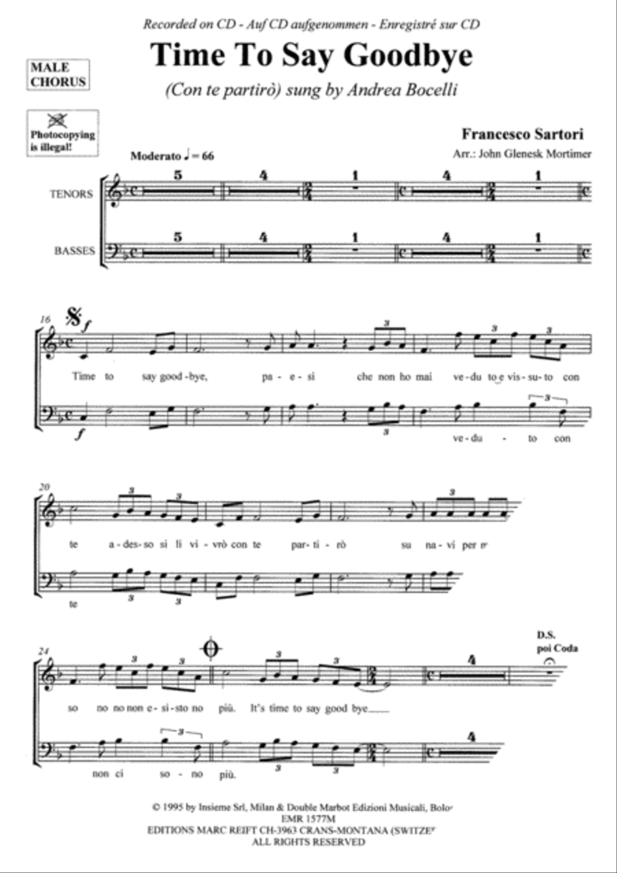 Time To Say Goodbye Time To Say Goodbye Men's Choir scores gallery preview page 4