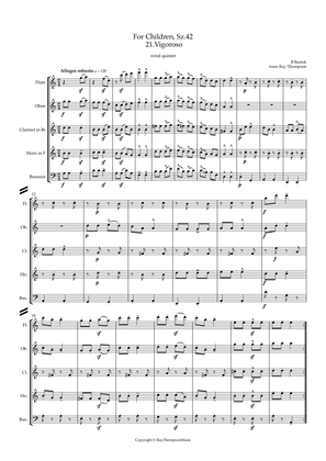Book cover for Bartók: For Children, Sz.42 21.Vigoroso - wind quintet