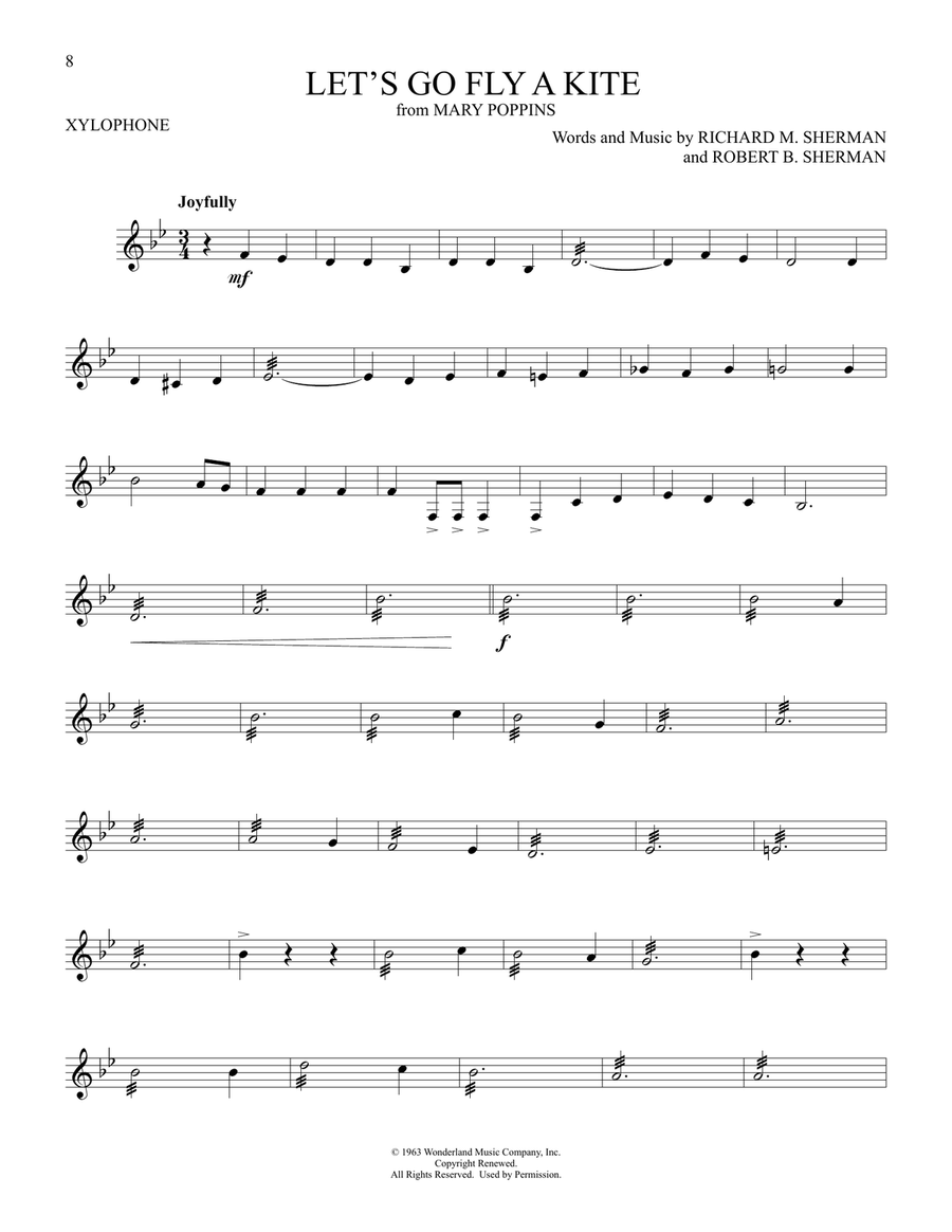 Let's Go Fly A Kite (from Mary Poppins) Percussion scores gallery preview page 1