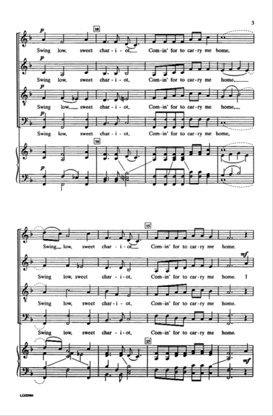 Swing Low, Sweet Chariot 4-Part scores gallery preview page 10