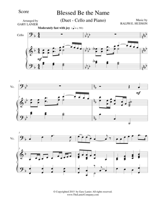 BLESSED BE THE NAME (Duet – Cello and Piano/Score and Parts)