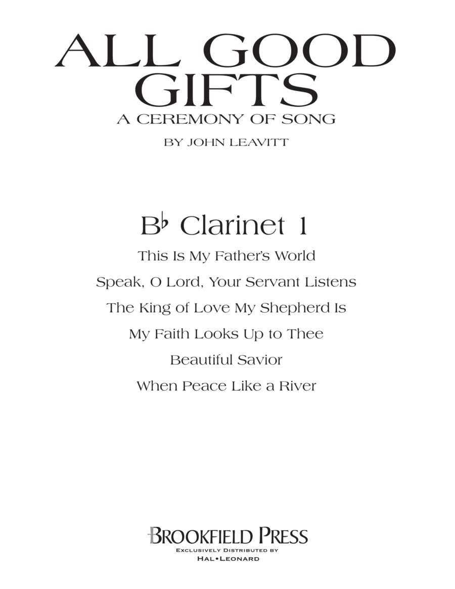 All Good Gifts - Bb Clarinet 1 Choir scores gallery preview page 1