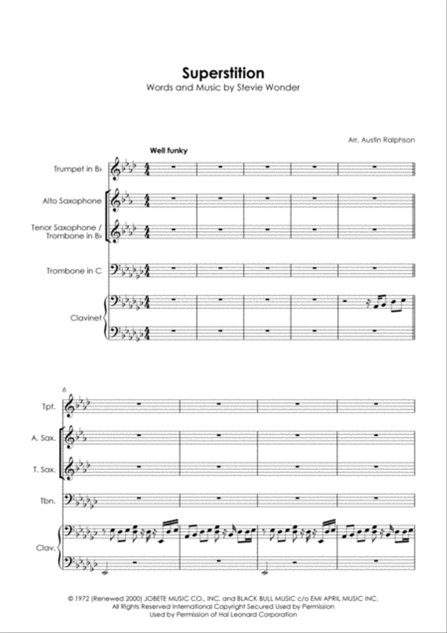 Superstition Tenor Saxophone scores gallery preview page 3