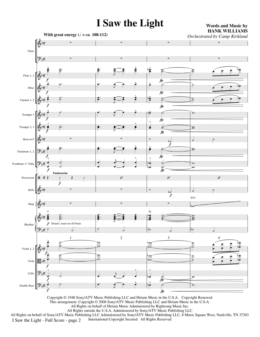 I Saw The Light - Full Score Choir scores gallery preview page 1