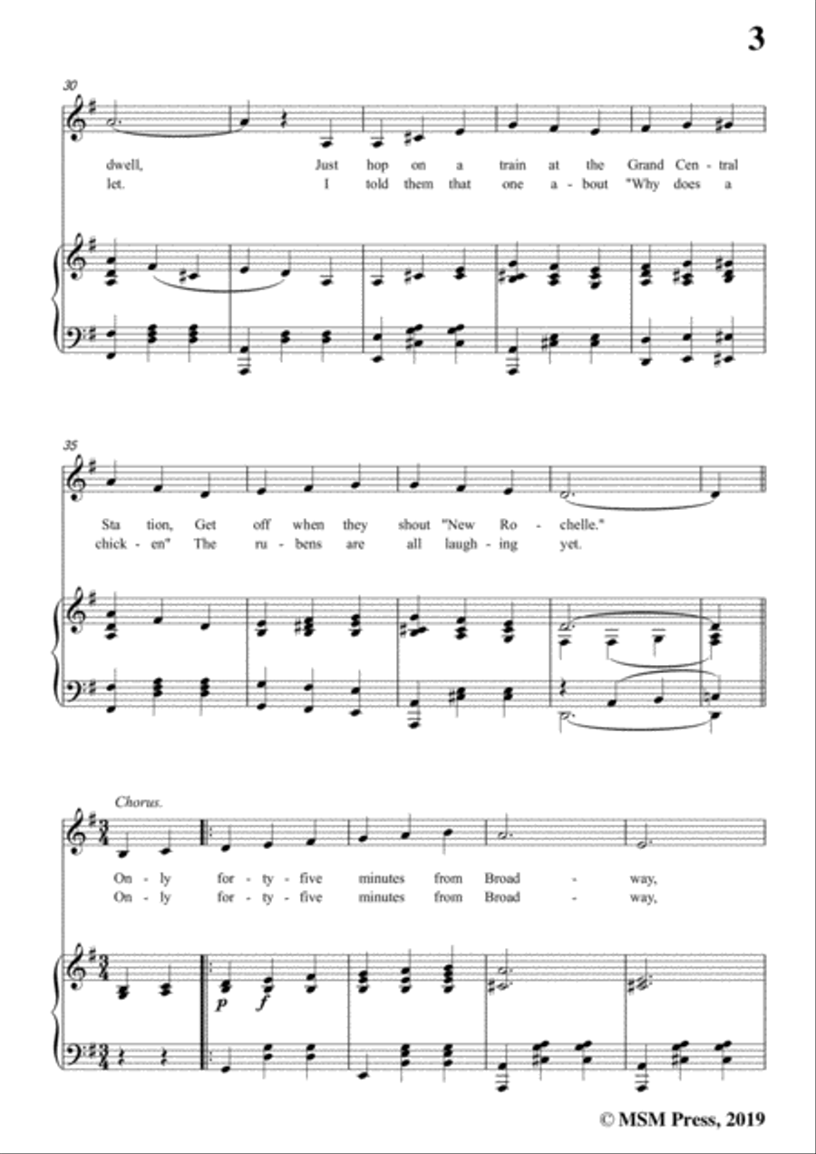 George M. Cohan-Forty-Five Minutes from Broadway,in G Major,for Voice&Piano Voice scores gallery preview page 5