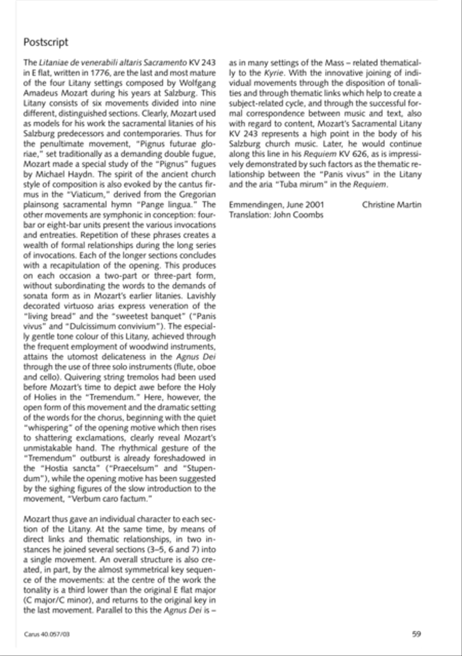 Litaniae de venerabili altaris Sacramento in Es 4-Part scores gallery preview page 60