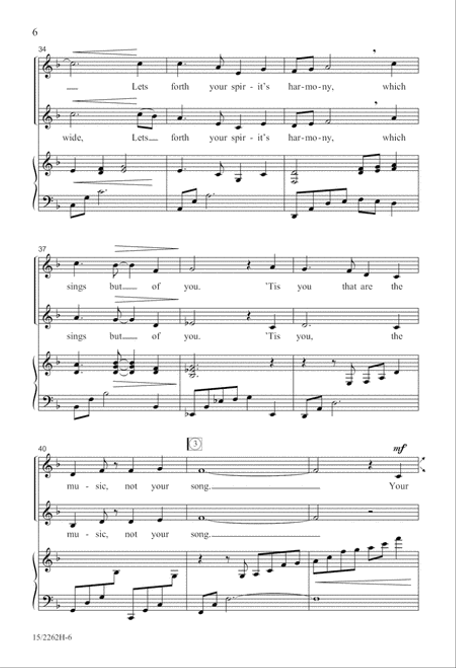 'Tis You That Are the Music SSA scores gallery preview page 6