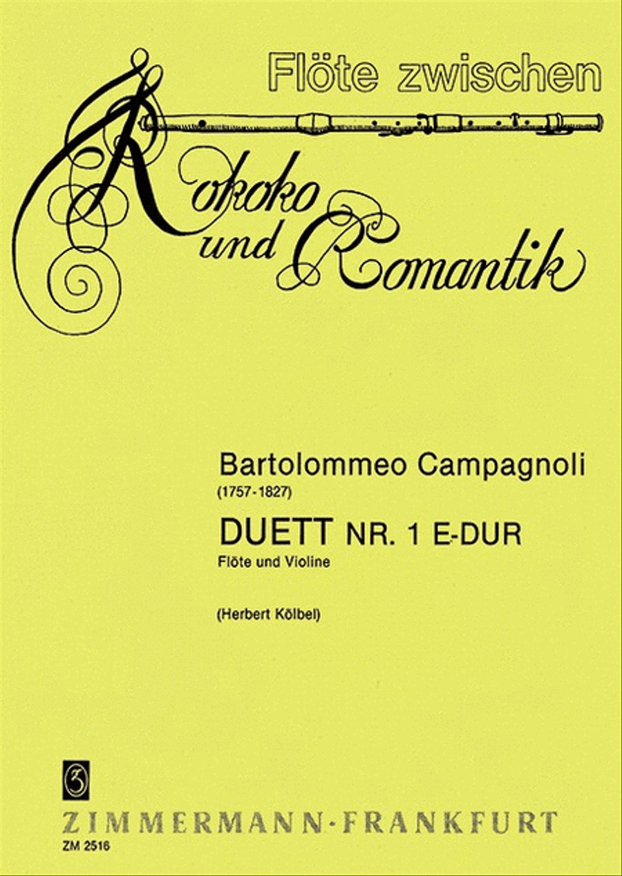 Three Duets E major Flute scores gallery preview page 1