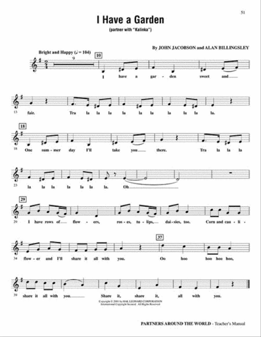 Partners Around the World (Collection of Partner Songs) Choir scores gallery preview page 4