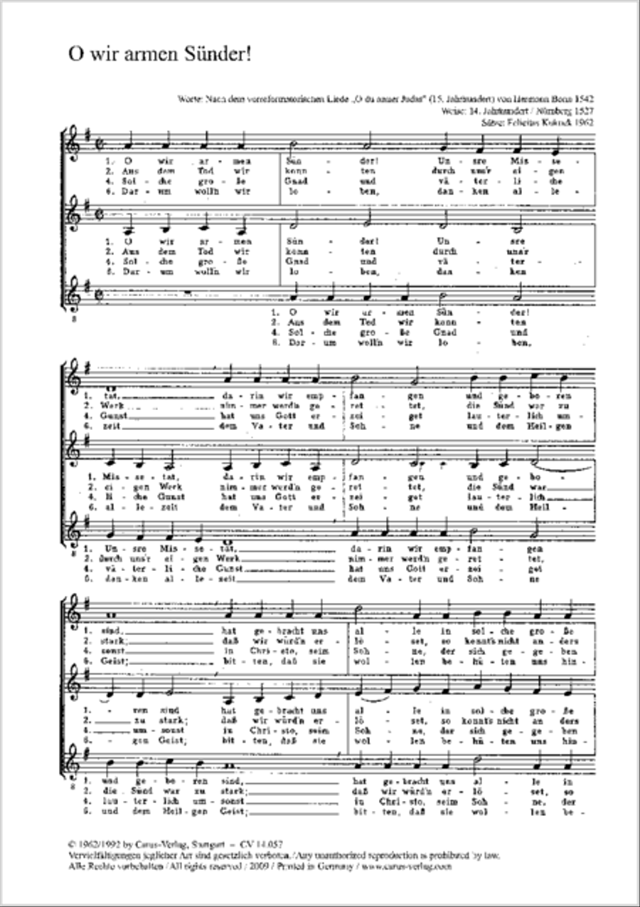 Kukuck; Wagner: O wir armen Sunder Score scores gallery preview page 6