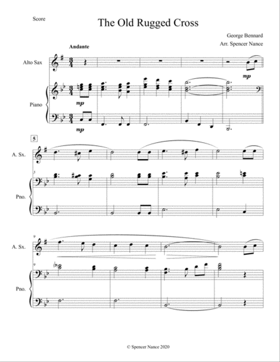 The Old Rugged Cross Small Ensemble scores gallery preview page 1