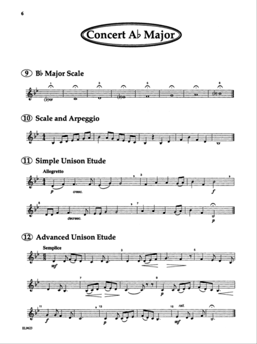 Directional Warm-Ups for Band (concert band method book - Part Book Set E: Trumpet 1, Trpt 2, Trpt 3 Concert Band scores gallery preview page 6